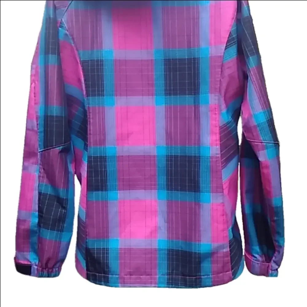 The North Face Women's Pink and Blue Plaid Fleece Lined Snowboard Ski Jacket - Picture 7 of 16